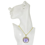 Sweetheart Seaview Moon Deco Dream 30" Necklace (Goldtone/Twilight Purple)