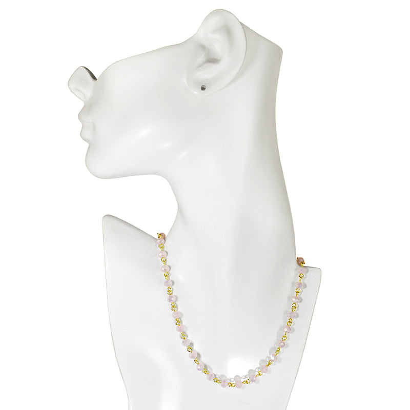 Mystic Crystal 17" Necklace (Goldtone/Opal Pink)