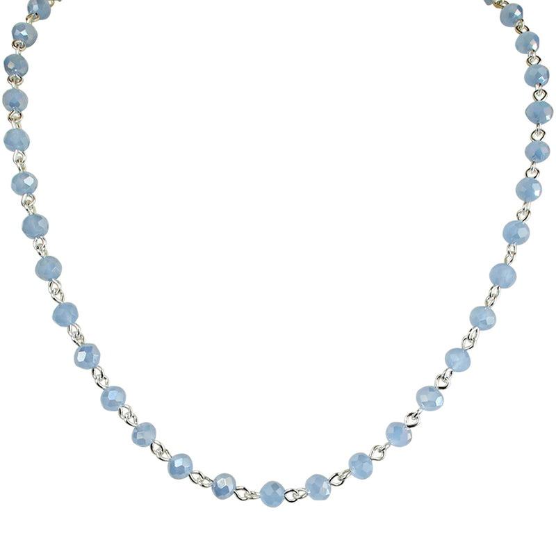 Mystic Crystal 17" Necklace (Goldtone/Blue Opal)