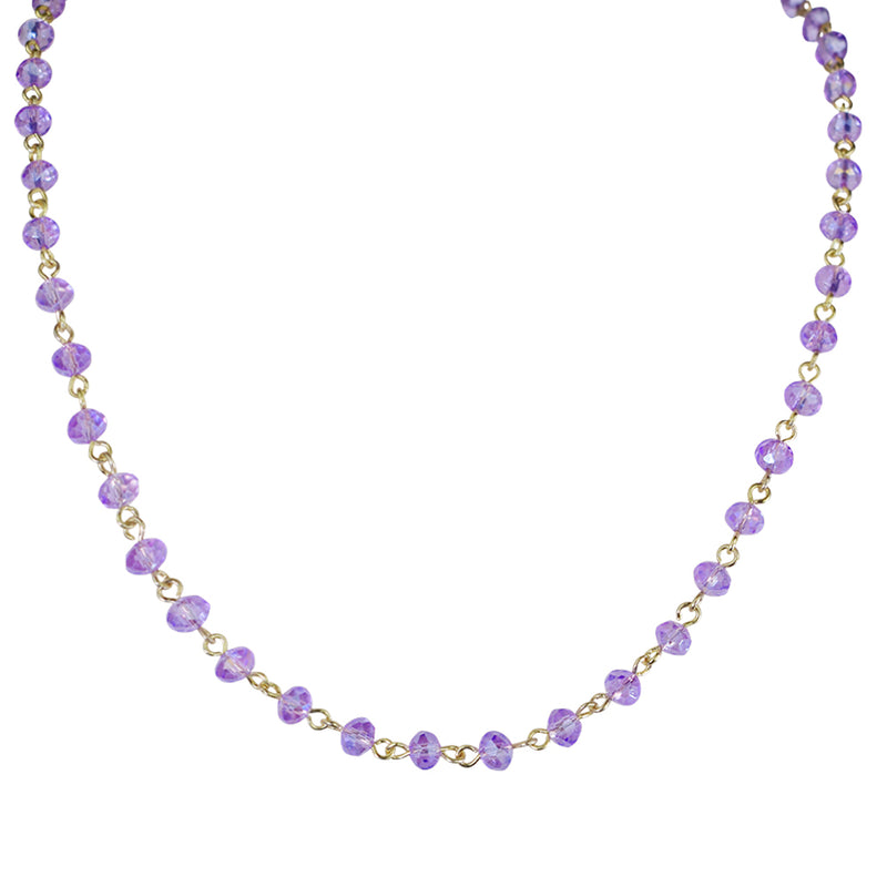 Mystic Crystal 30" Necklace (Goldtone/Lavender)