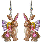 Fairyland Bunny Leverback Earrings (Sterlilng Silvertone)