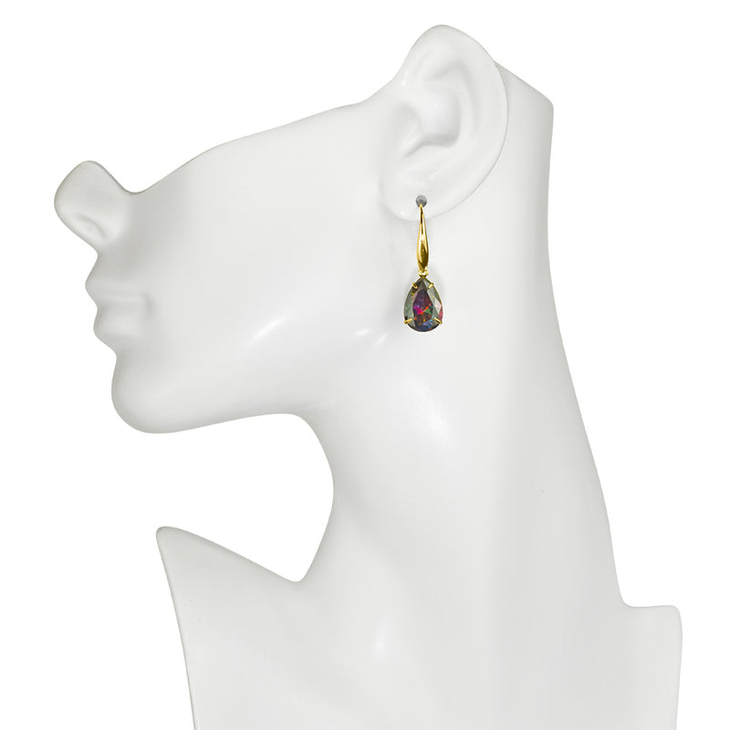 Mystic Topaz Teardrop French Wire Earrings (Goldtone)