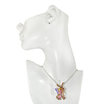 Fairyland Bunny Pin Pendant With Necklace (Sterling Silvertone)