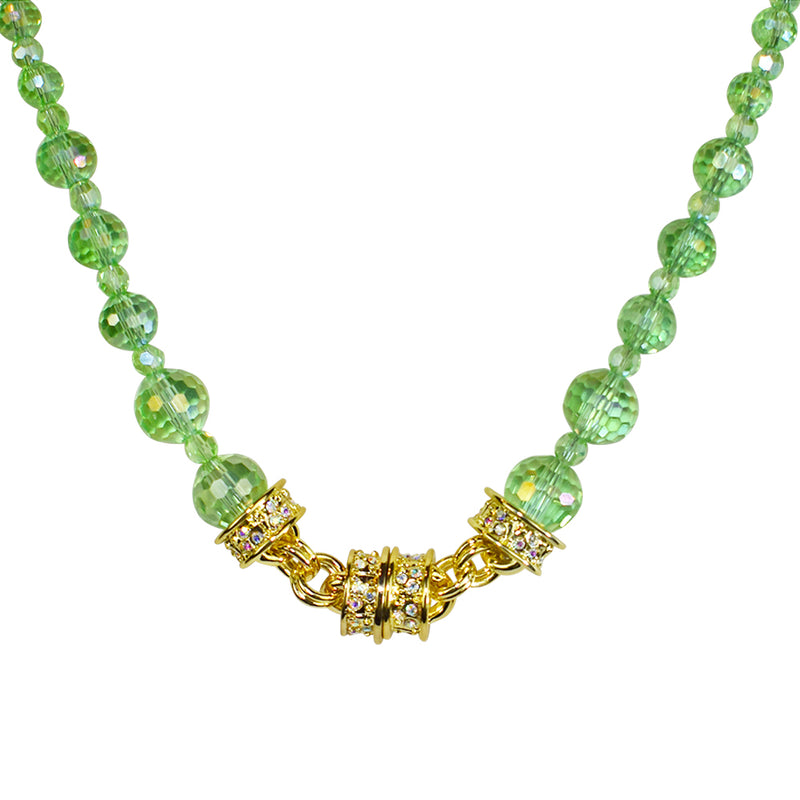 Belle Of The Ball Beaded Magnetic Interchangeable Necklace (Goldtone/Irish Mist)