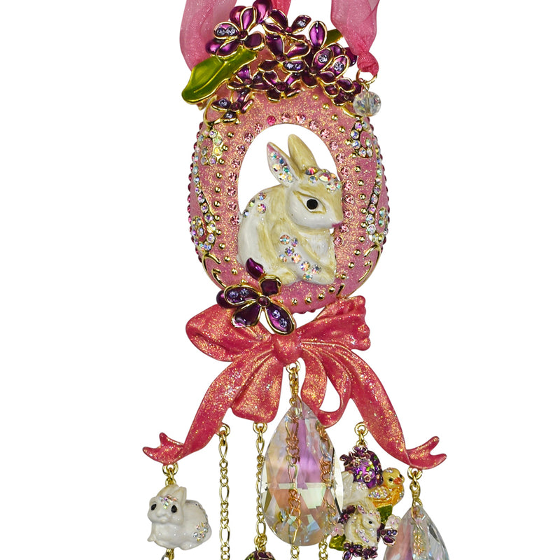 Honey Bunny Crystal Wind Chime (Goldtone/Pixie Pink)