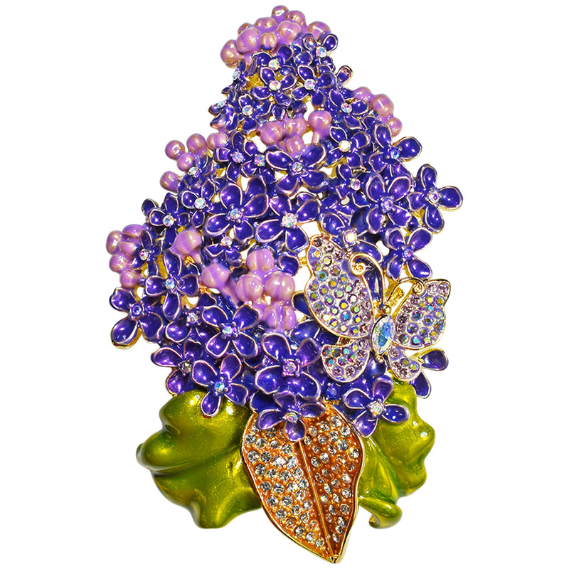 Lovely Lilac Butterfly Pin Pendant (Goldtone/Purple)