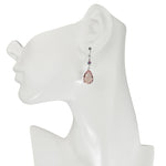 Precious Teardrop Leverback Earrings (Sterling Silvertone/Pixie Pink)