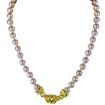 Moon Glow Beaded Magnetic Interchangeable Necklace (Goldtone/Lavender)