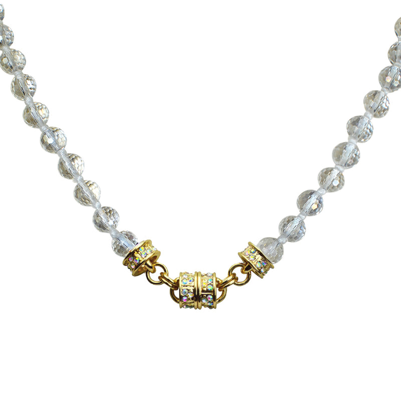 Crystal Beaded 32" Magnetic Interchangeable Necklace (Goldtone/Crystal AB)