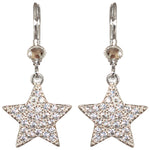Fairy Diamond Star CZ Leverback Earrings (Sterling Silvertone)