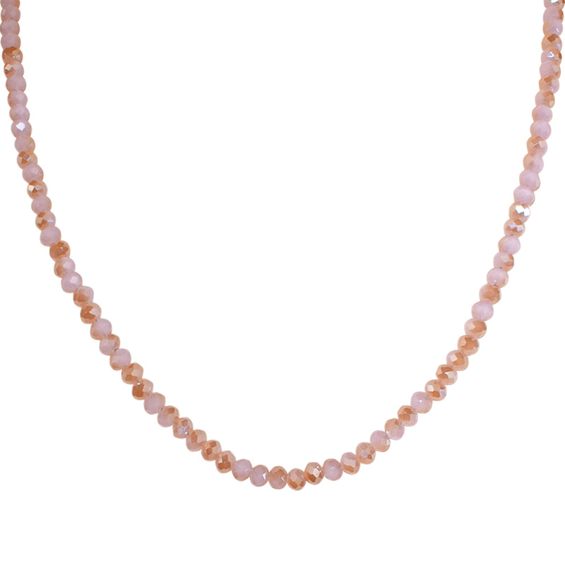 Shimmer Bead 18" Necklace (Sterling Silvertone/Pearly Pink)