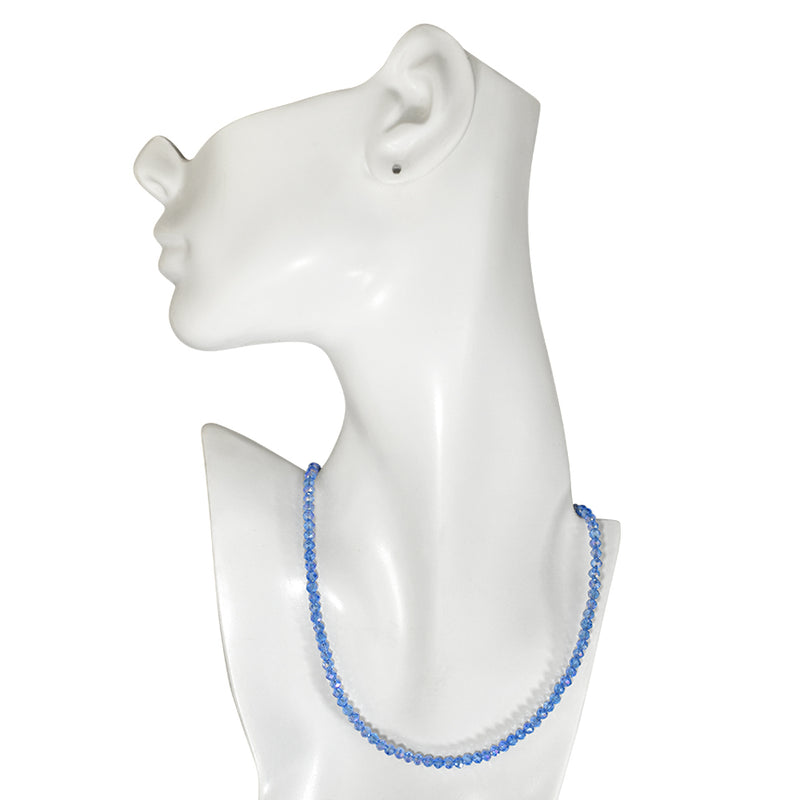 Shimmer Bead 18" Necklace (Sterling Silvertone/Lt. Sapphire AB)