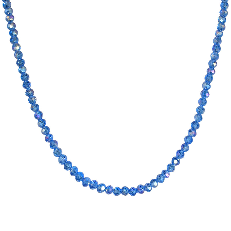 Shimmer Bead 18" Necklace (Sterling Silvertone/Lt. Sapphire AB)