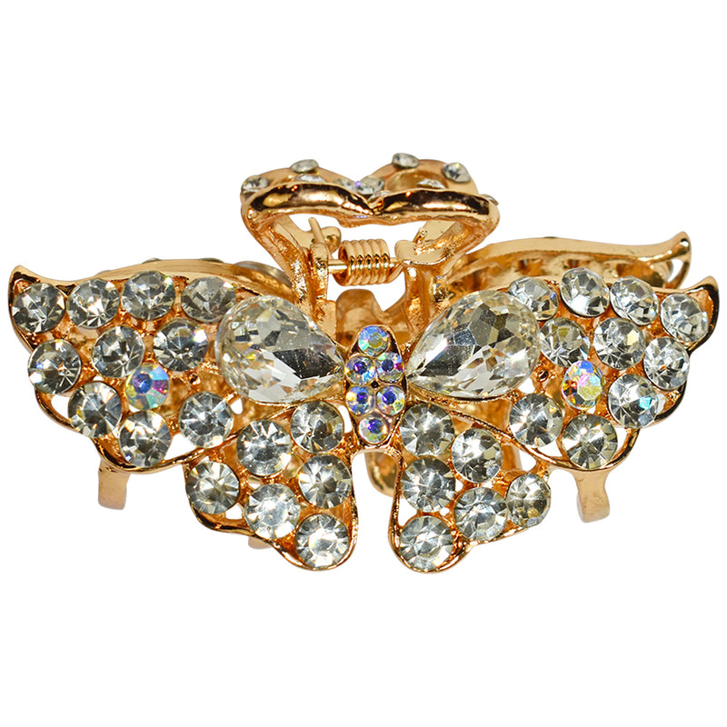 Butterfly Kisses Small Hair Claw Clip (Goldtone)