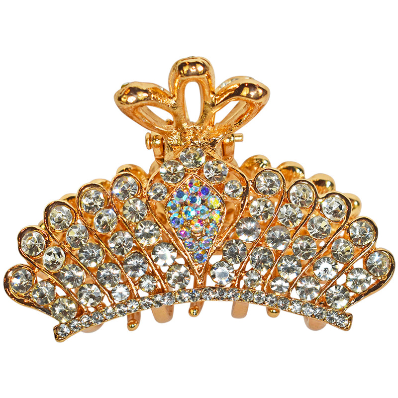 Royal Crown Small Hair Claw Clip (Goldtone)