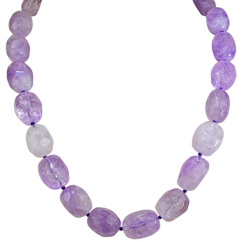 Faceted amethyst hot sale bead necklace