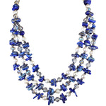 Divine Precious Trio Lapis Lazuli & Pearl Necklace (.925 Sterling Silver/Lapis Lazuli)