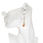 Precious Sunstone & Cultured Pearl French Wire Earrings(.925 Sterling Silver)