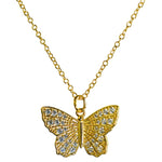 Crystal CZ Butterfly Necklace (Goldtone)