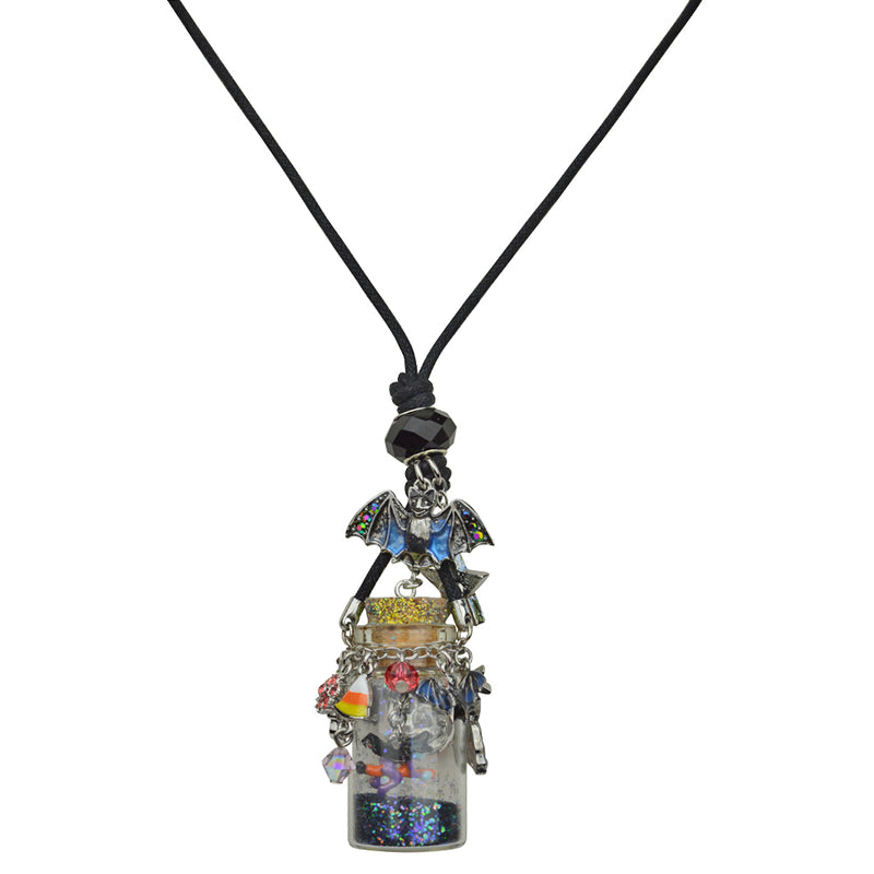 Witches Brew Bottle Necklace (Silvertone)