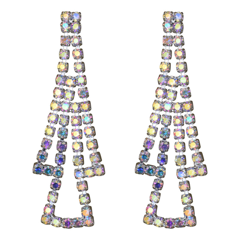 Crystal Lace Necklace & Earrings Set (Silvertone)