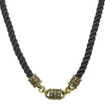 Mystic Cord Magnetic Interchangeable Necklace (Brasstone/Black)