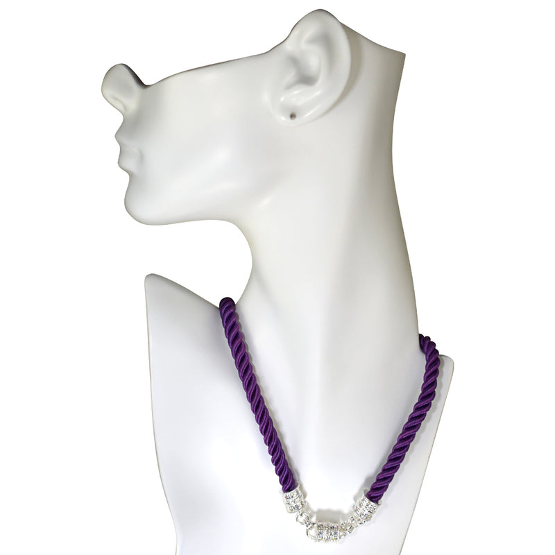 Mystic Cord Magnetic Interchangeable Necklace (Sterling Silvertone/Purple Mist)