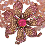Seaview Moon Stargazer Beaded Stretch Bracelet (Coppertone/Iridis Glass Moon)