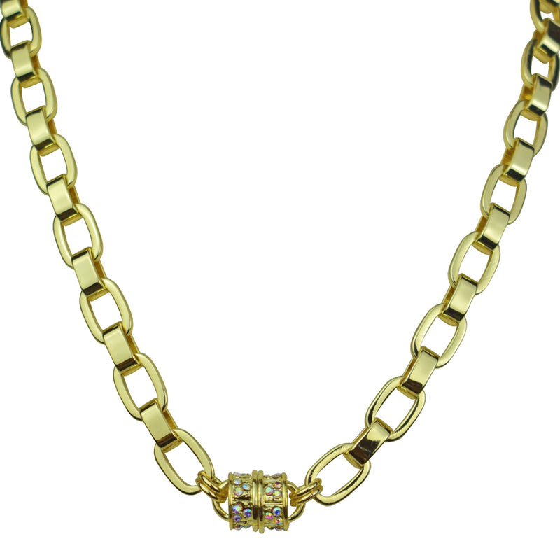 Poetry Chain Magnetic Interchangeable Necklace (Goldtone)