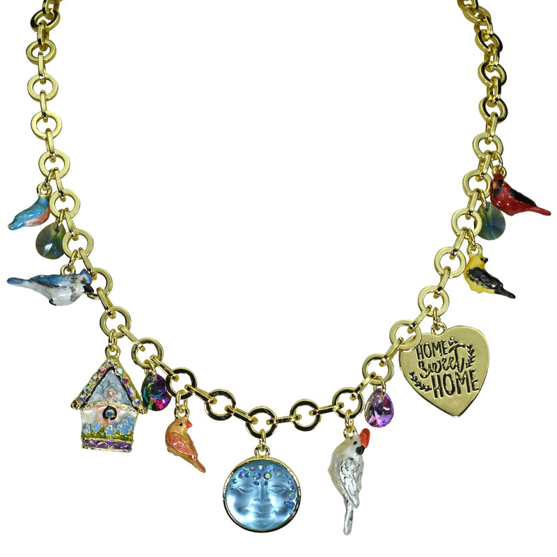 Home Sweet Home Charm Necklace (Goldtone)