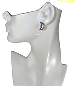 Classic Goddess Moon Shadow Pierced Earrings (Goltone/Twilight Purple)