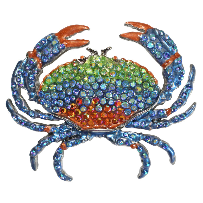 Bobby Blue Crab Pin Pendant (Silvertone)