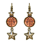 Stardust Goddess Seaview Moon Leverback Earrings (Brasstone)