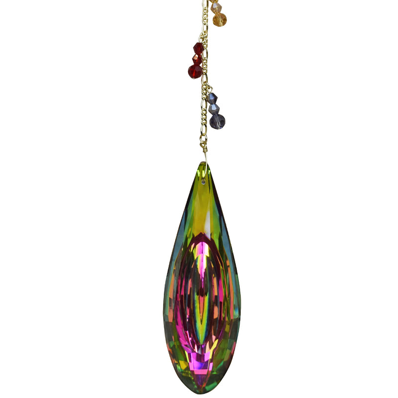 Rainbow Vitrail Crystal Shimmer Ornament (Goldtone)