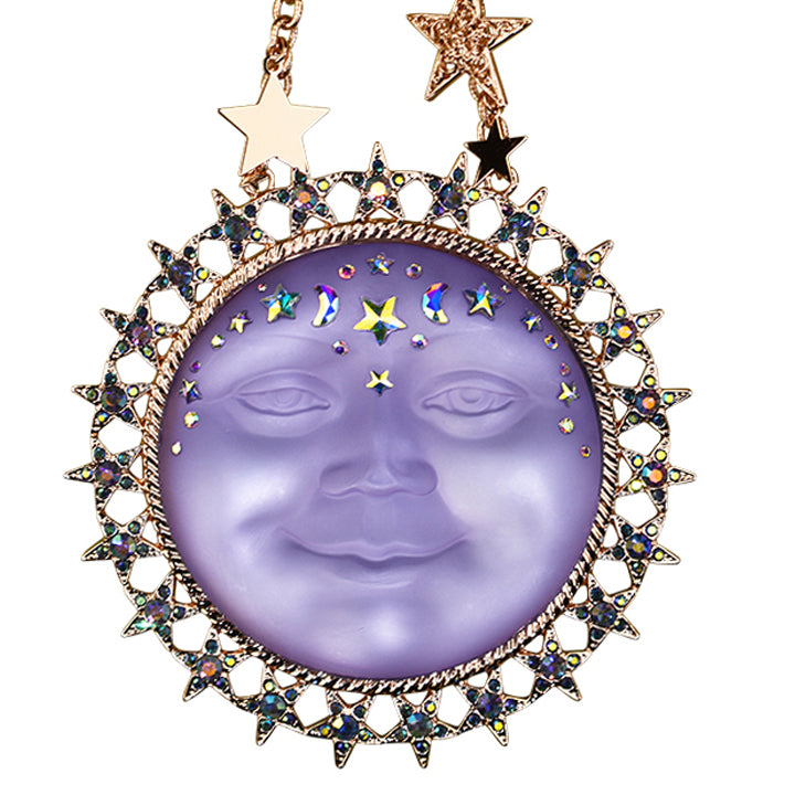 Venus Starlight Seaview Moon Ornament (Rose Goldtone/Twilight Purple)
