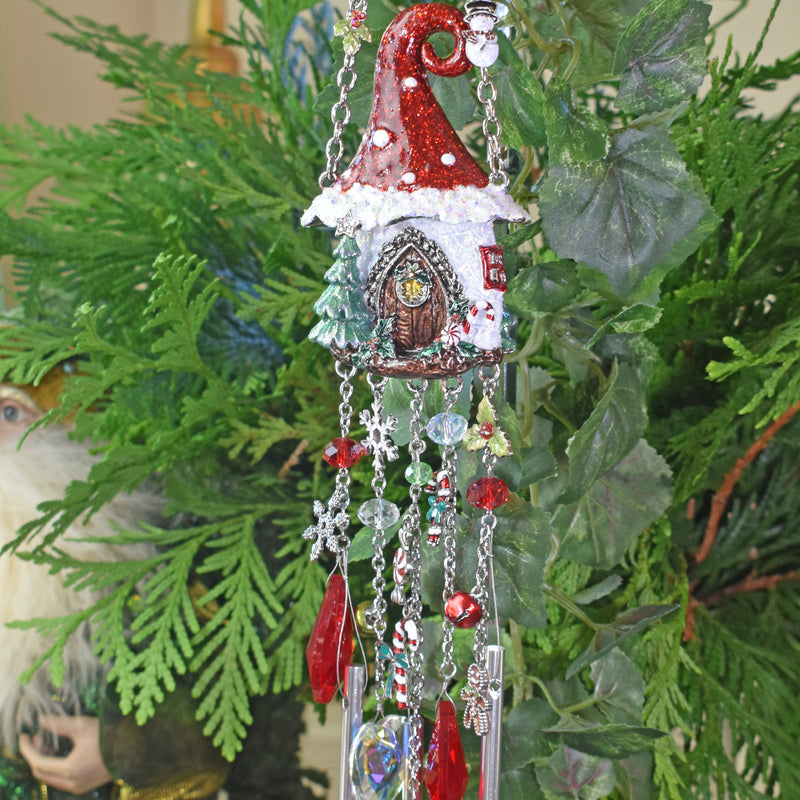 Enchanted Christmas Fairy House Wind Chime (Silvertone)