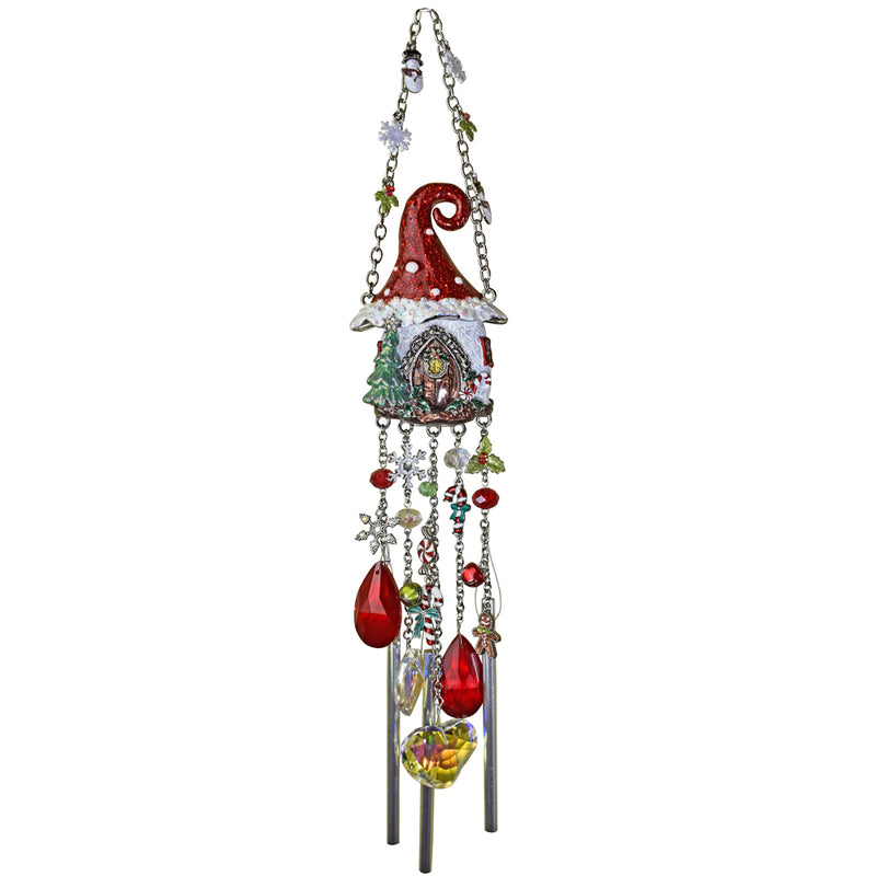 Enchanted Christmas Fairy House Wind Chime (Silvertone)