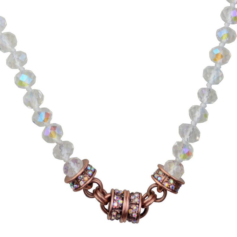 Crystal Goddess Beaded Magnetic Necklace (Coppertone/Crystal)