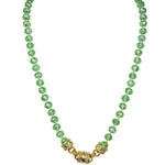 Green Envy Beaded Magnetic Necklace (Goldtone)