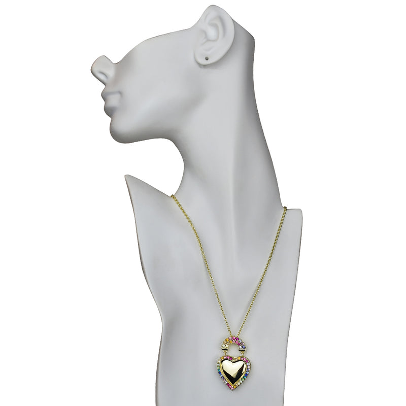 Rainbow Bridge Forever In My Heart Locket Necklace (Goldtone)