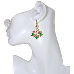 Enchanted Christmas Flower Leverback Earrings (Goldtone)