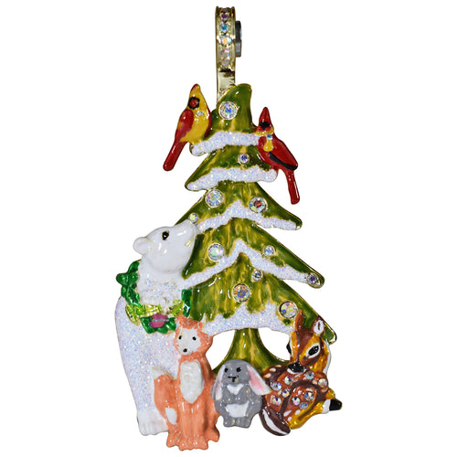 Enchanted Woodland Friends Christmas Tree Magnetic Enhancer (Goldtone)